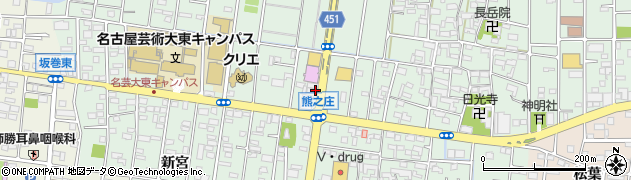愛知県北名古屋市熊之庄西出周辺の地図
