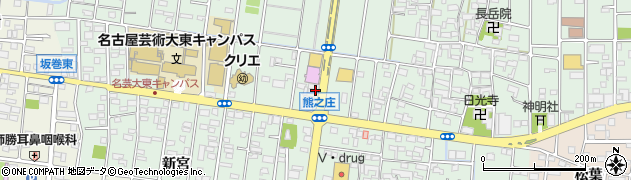 愛知県北名古屋市熊之庄（西出）周辺の地図
