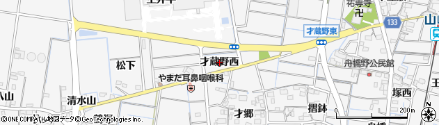 愛知県稲沢市祖父江町山崎（才蔵野西）周辺の地図