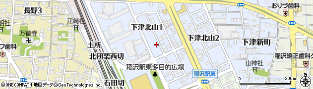 愛知県稲沢市下津北山周辺の地図