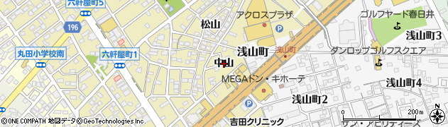 愛知県春日井市六軒屋町（中山）周辺の地図