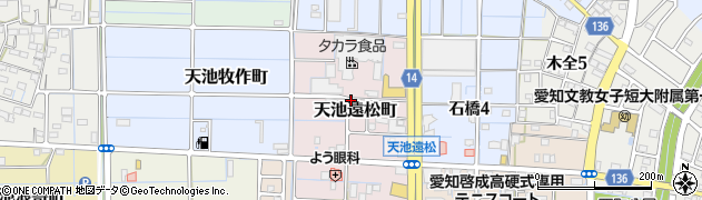 愛知県稲沢市天池遠松町周辺の地図