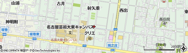 愛知県北名古屋市熊之庄（射矢重）周辺の地図