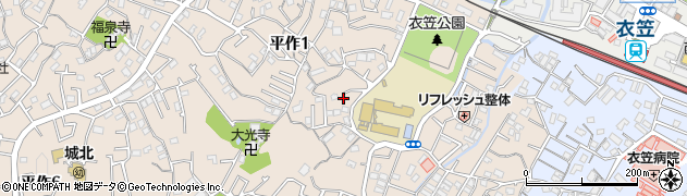 神奈川県横須賀市平作1丁目20周辺の地図