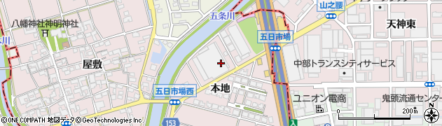 愛知県一宮市丹陽町五日市場本地周辺の地図