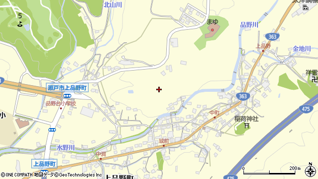 〒480-1214 愛知県瀬戸市上品野町の地図