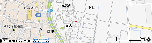 愛知県稲沢市祖父江町山崎（六反）周辺の地図