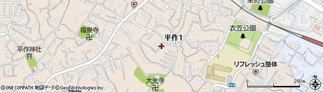 神奈川県横須賀市平作1丁目周辺の地図