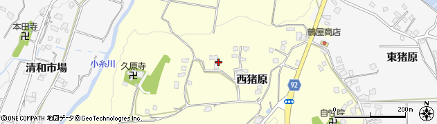 千葉県君津市西猪原周辺の地図