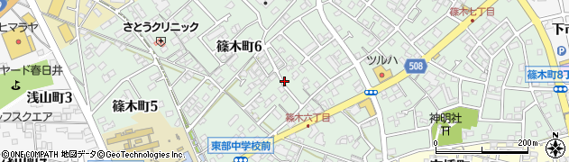 愛知県春日井市篠木町周辺の地図