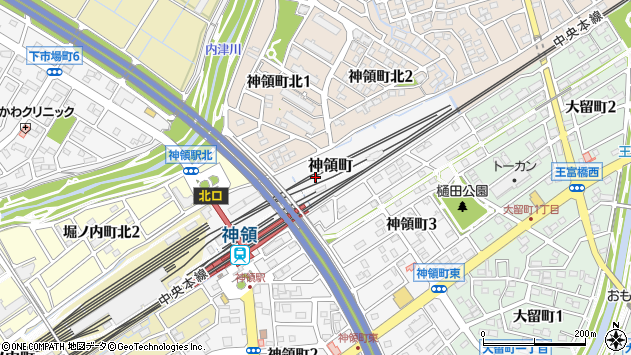〒486-0821 愛知県春日井市神領町の地図