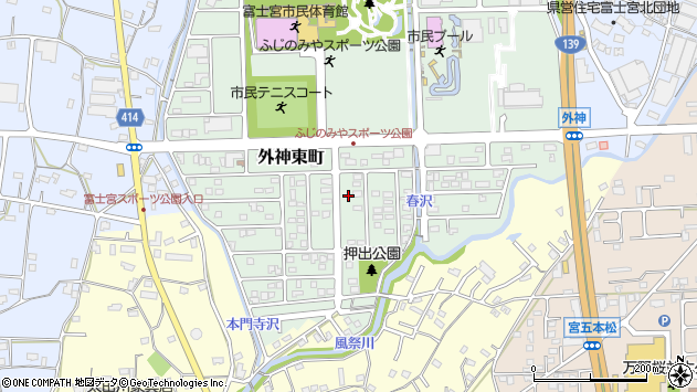 〒418-0007 静岡県富士宮市外神東町の地図