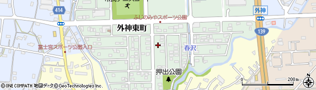 静岡県富士宮市外神東町周辺の地図