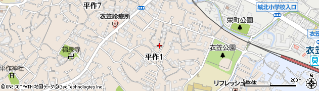 神奈川県横須賀市平作1丁目9周辺の地図