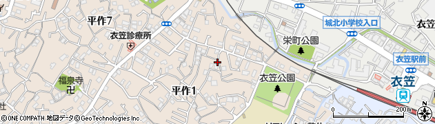 神奈川県横須賀市平作1丁目8-6周辺の地図