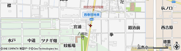 愛知県北名古屋市法成寺（宮浦）周辺の地図