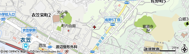 横須賀佐野南郵便局 ＡＴＭ周辺の地図