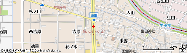 愛知県北名古屋市徳重渡り所周辺の地図