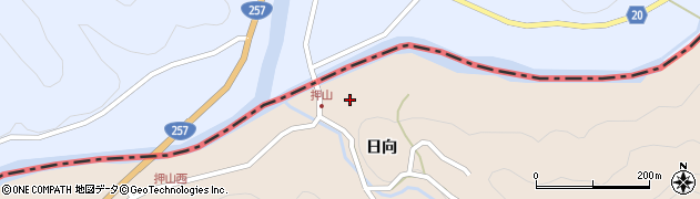 愛知県豊田市押山町（日向）周辺の地図