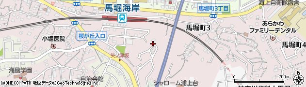 神奈川県横須賀市馬堀町周辺の地図