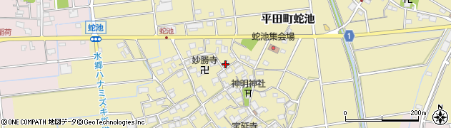 岐阜県海津市平田町蛇池2周辺の地図