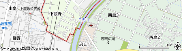 愛知県稲沢市西島町下割周辺の地図