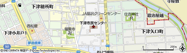 稲沢市役所　下津老人福祉センターくすのき館周辺の地図