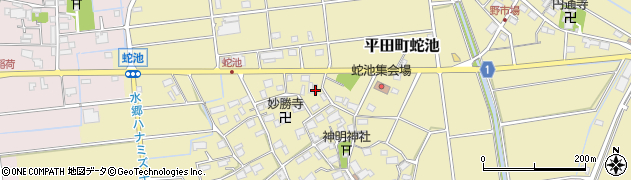 岐阜県海津市平田町蛇池3周辺の地図