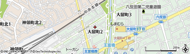 愛知県春日井市大留町2丁目周辺の地図