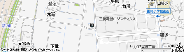 愛知県稲沢市祖父江町山崎柳周辺の地図