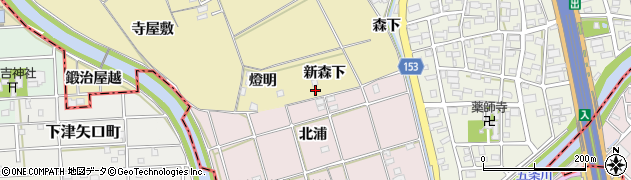愛知県一宮市丹陽町九日市場新森下64周辺の地図