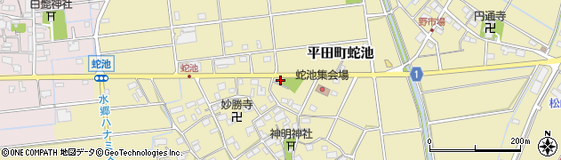 岐阜県海津市平田町蛇池1887周辺の地図
