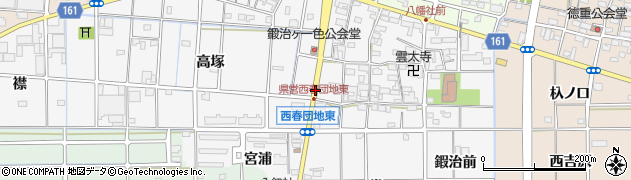 愛知県北名古屋市鍜治ケ一色西出周辺の地図