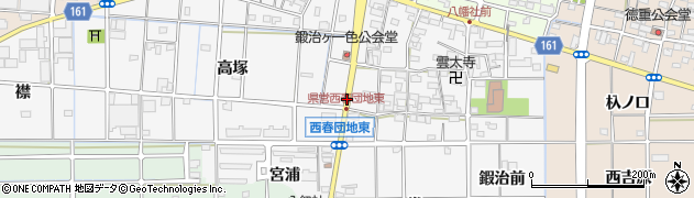 愛知県北名古屋市鍜治ケ一色（西出）周辺の地図