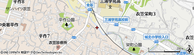 神奈川県横須賀市平作1丁目1周辺の地図