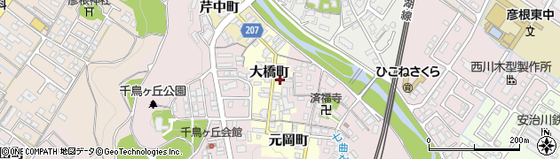 滋賀県彦根市大橋町周辺の地図