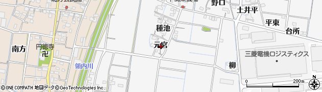 愛知県稲沢市祖父江町山崎元宮周辺の地図