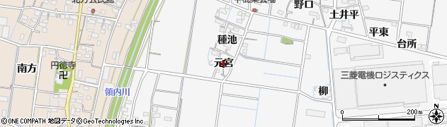 愛知県稲沢市祖父江町山崎（元宮）周辺の地図