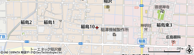 愛知県稲沢市稲島周辺の地図