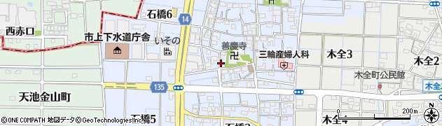 愛知県稲沢市石橋周辺の地図