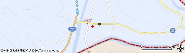 岐阜県恵那市上矢作町小田子530周辺の地図