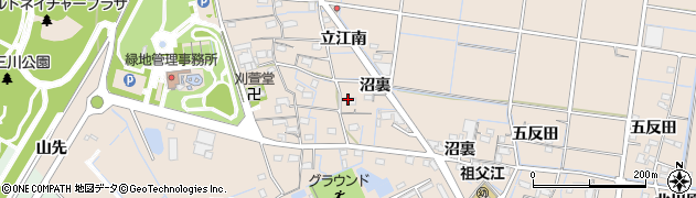愛知県稲沢市祖父江町祖父江（沼裏）周辺の地図
