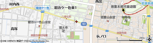 愛知県北名古屋市鍜治ケ一色森前周辺の地図
