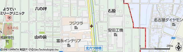 愛知県北名古屋市六ツ師（牛流）周辺の地図