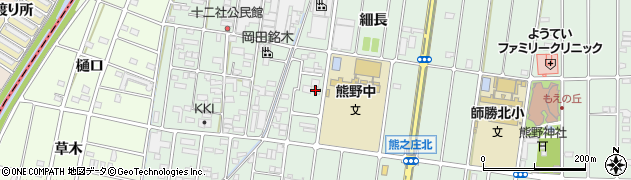 愛知県北名古屋市熊之庄細長周辺の地図