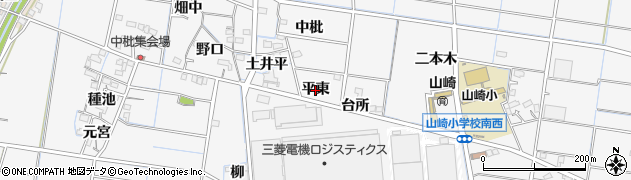 愛知県稲沢市祖父江町山崎（平東）周辺の地図