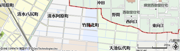 愛知県稲沢市竹腰北町周辺の地図