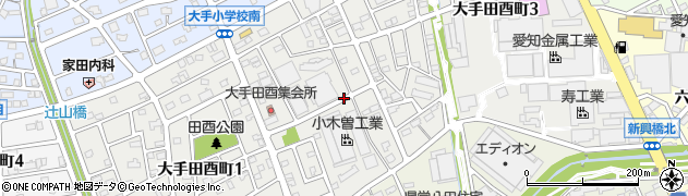 愛知県春日井市大手田酉町周辺の地図