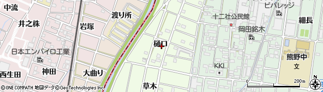 愛知県北名古屋市薬師寺（樋口）周辺の地図