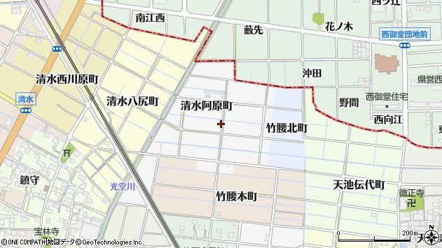 〒492-8313 愛知県稲沢市清水阿原町の地図